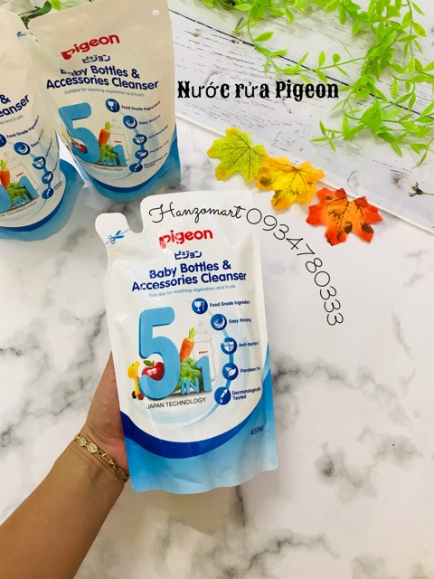 Nước rửa bình/dung dịch rửa bình sữa và rau củ quả Pigeon 450ml