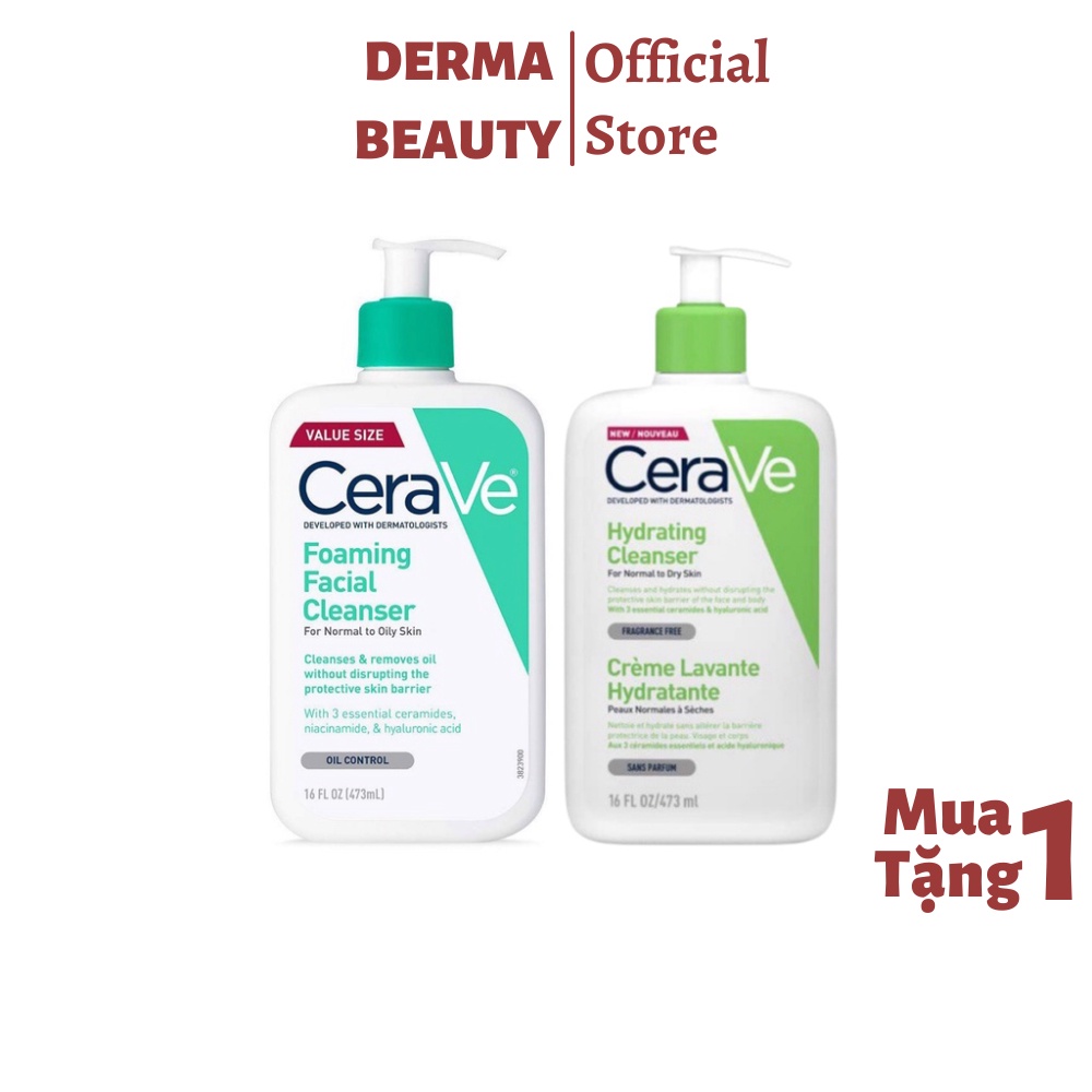 Sữa rửa mặt dịu nhẹ Cerave cho da dầu và da khô 473ml