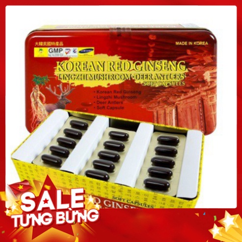 ⚡️Freeship⚡️ Viên Đạm Hồng Sâm Nhung Hươu Linh Chi Hàn Quốc, Hộp 60 viên