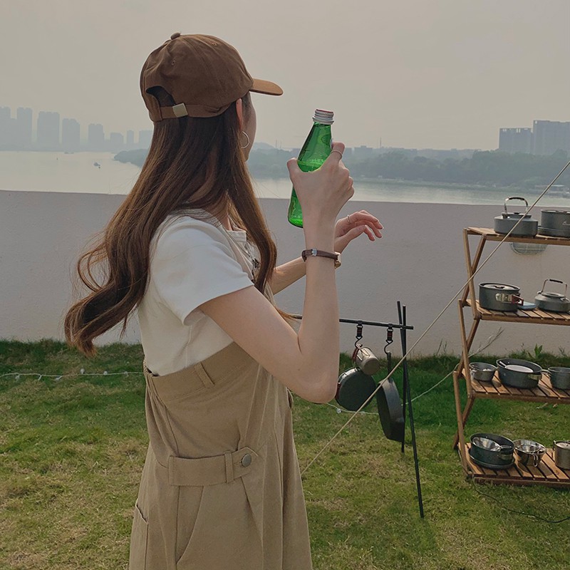 [ORDER] Quần yếm lệch vai màu nâu khaki style ulzzang Korea | BigBuy360 - bigbuy360.vn