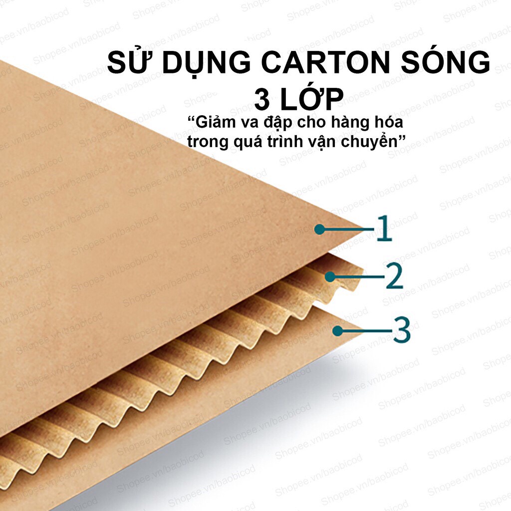 [COMBO]20x10x10 - 60 HỘP GIẤY CARTON 3 LỚP, SÓNG B