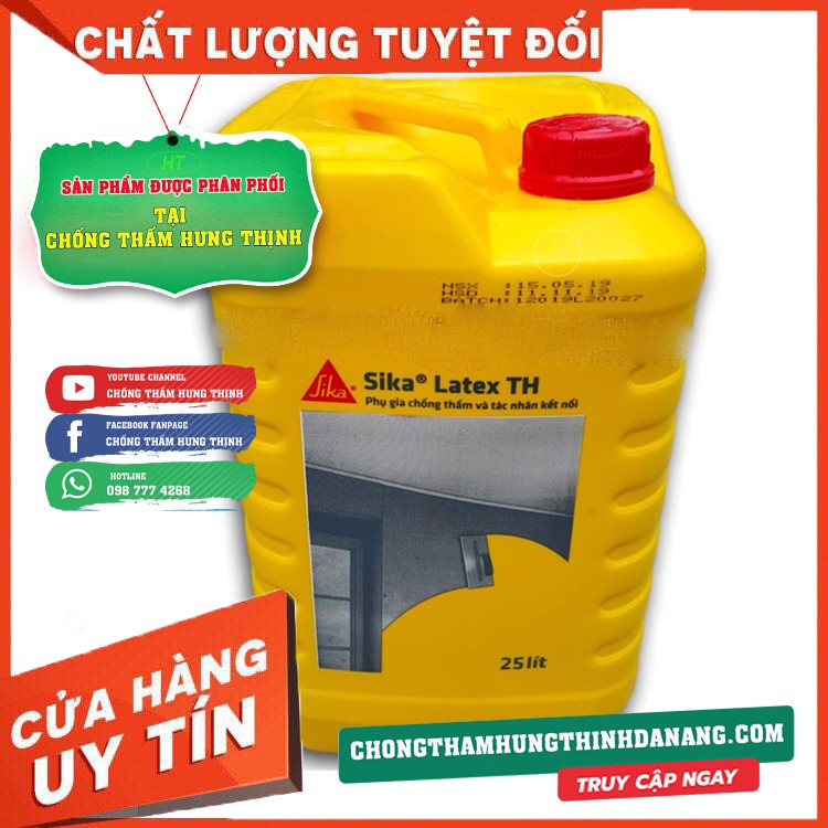 Sika latex th (25 Lít) tác nhân kết nối. Phụ gia chống thấm Sản phẩm phâm phối tại Chống Thấm Hưng Thịnh