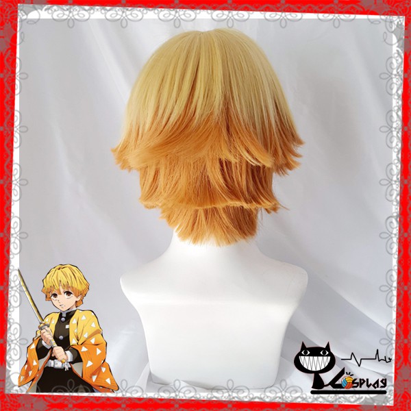 [sẵn] Wig/tóc giả cosplay Zenitsu - Demon Slayer: Kimetsu no Yaiba màu vàng cam [Miu Cosplay]