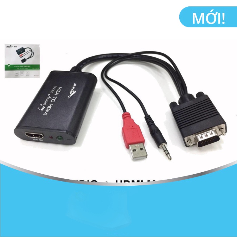Cáp chuyển Vga + Audio + USB-> HDMI M-Pard MD 008, cáp chuyển từ máy tính cổng VGA sang màn hình HDMI có audio