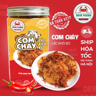 Cơm Cháy Lắc Khô Bò 300g DeVe Food, đồ ăn vặt Hà Nội, vừa ngon vừa rẻ