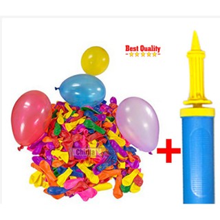 Combo 500 bong bóng nước tròn đủ màu tặng ống bơm-utnho