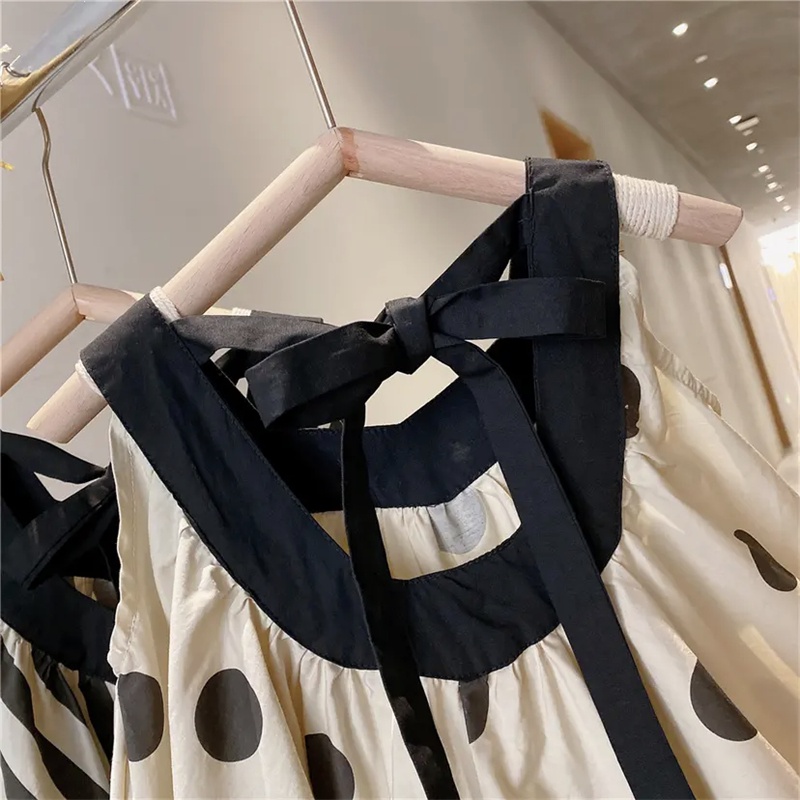 Hàng Có Sẵn Đầm Hai Dây Chấm Bi Thời Trang Mùa Hè Phong Cách Hàn Quốc Cho Bé Gái