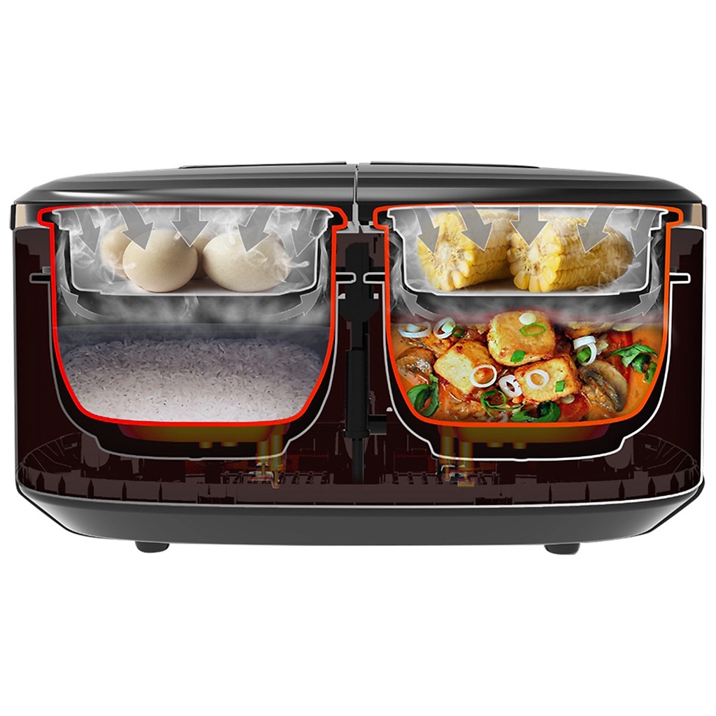 [Mã ELHADEV giảm 4% đơn 300K] Nồi đôi đa năng Twin Cooker Sharp KN-TC50VN-SL 1.8L - Hàng Chính Hãng