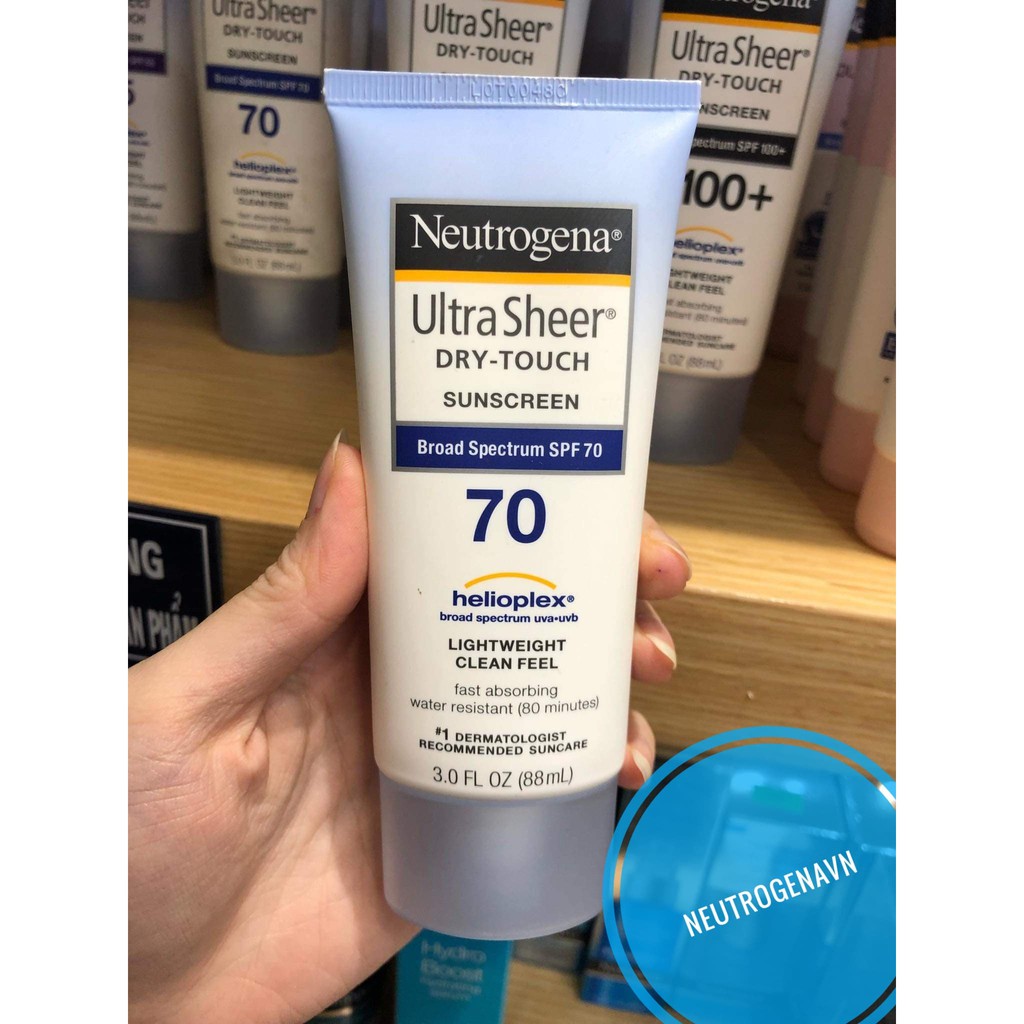 Kem Chống Nắng Neutrogena Ultra Sheer® Dry-Touch Sunscreen Broad Spectrum SPF 70 (88mL)