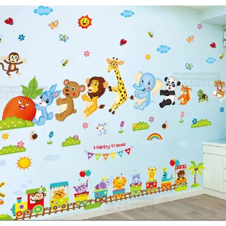 Combo decal dán tường động vật cho bé SIZE LỚN