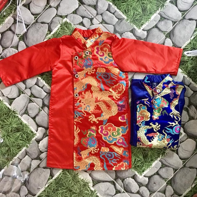 Áo dài cách tân phối rồng bé trai
