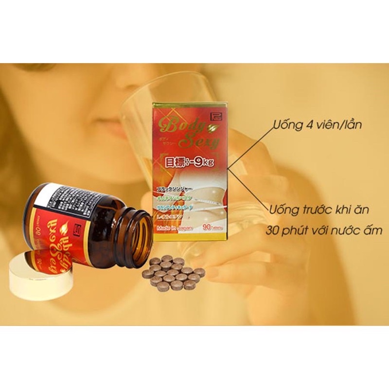 Viên uống giảm cân body sexy Nhật bản cam kết chính hãng
