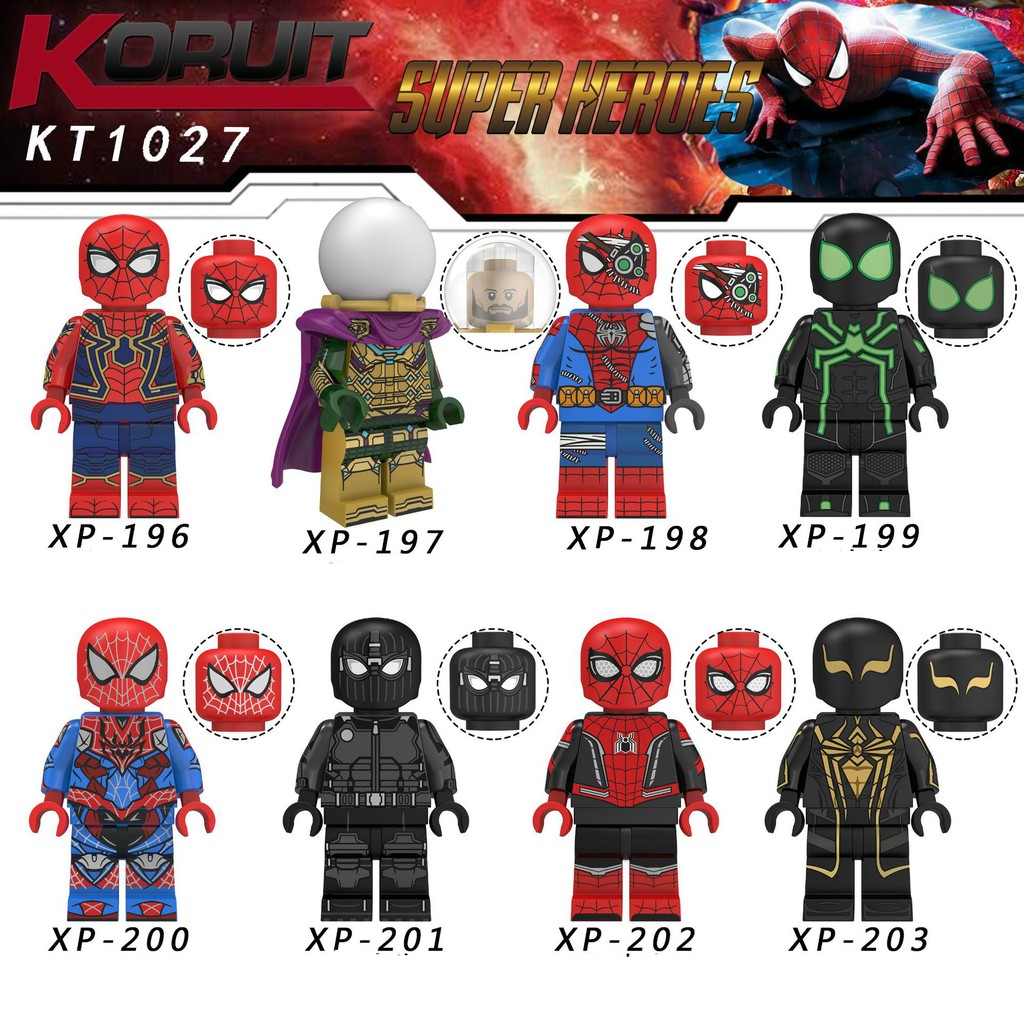 Minifigures Spider Man Lắp Ráp Các Mẫu Nhân Vật Người Nhện Trong Phim SPIDER MAN FAR FROM HOME KT1027