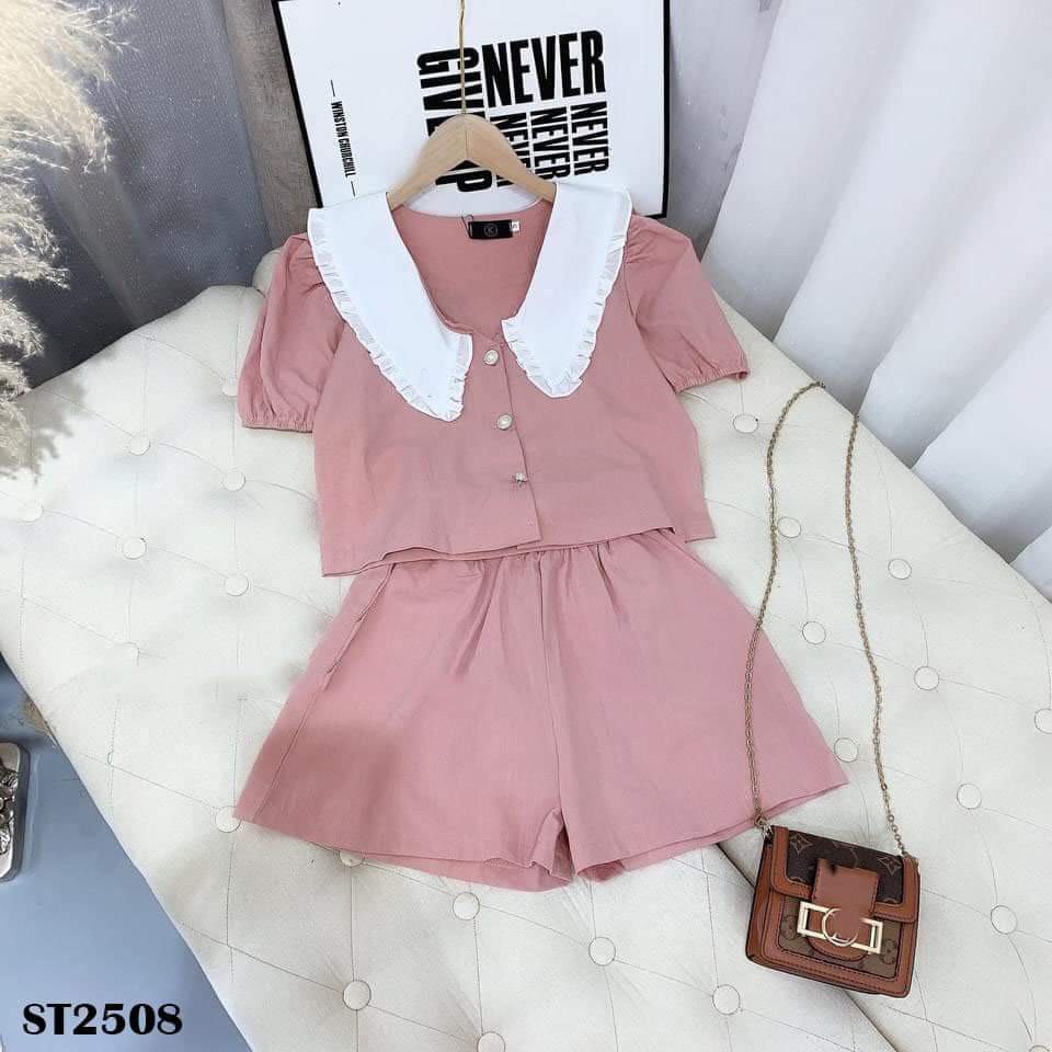 SET ĐŨI PHỐI CỔ TRẮNG BÈO CÚC HOA 2M(HỒNG/ VÀNG) | BigBuy360 - bigbuy360.vn