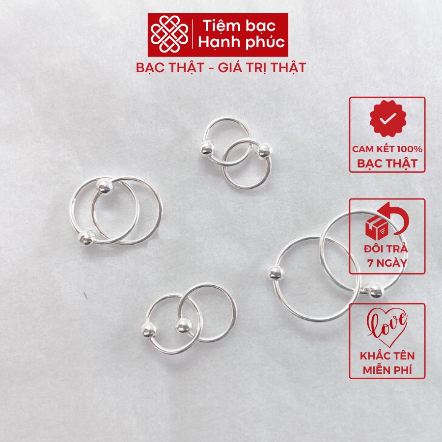 Khuyên tai nữ bạc ta nguyên chất, xinh xắn, cam kết bông tai bạc thật sáng đẹp không xỉn màu - Mã TSJB10