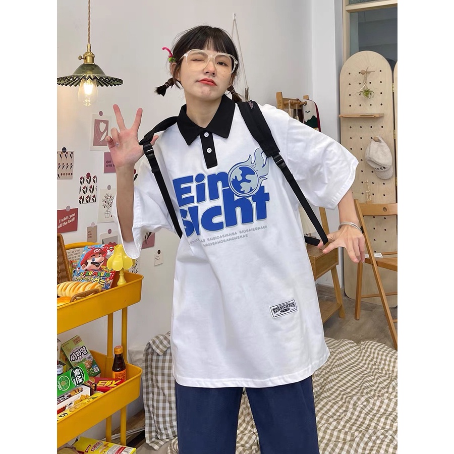 Áo Thun Polo Nam Nữ  Form Rộng Cổ Bẻ EIN Vải Dày Mịn Thoáng Mát Thiết Kế Thời Trang Kiểu Dáng Năng Động