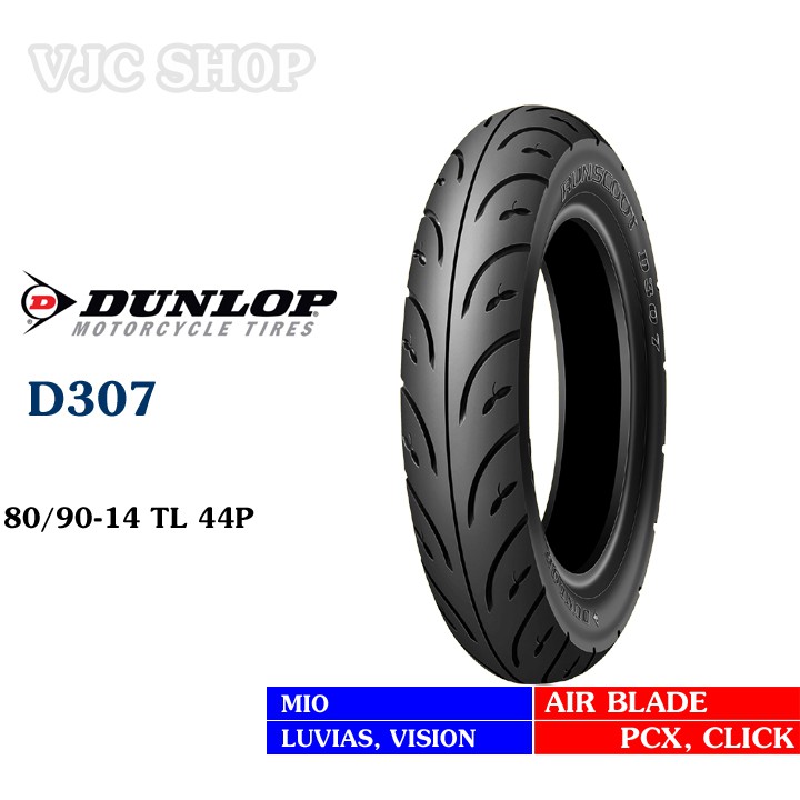 Lốp xe Honda Airblade 125, Vario hãng Dunlop D307 cỡ 80, 90, 100 size 14