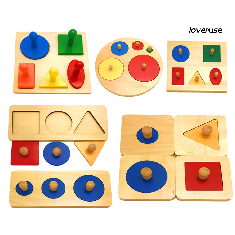 Bộ Đồ Chơi Lắp Ráp Hình Học Bằng Gỗ Cho Bé
