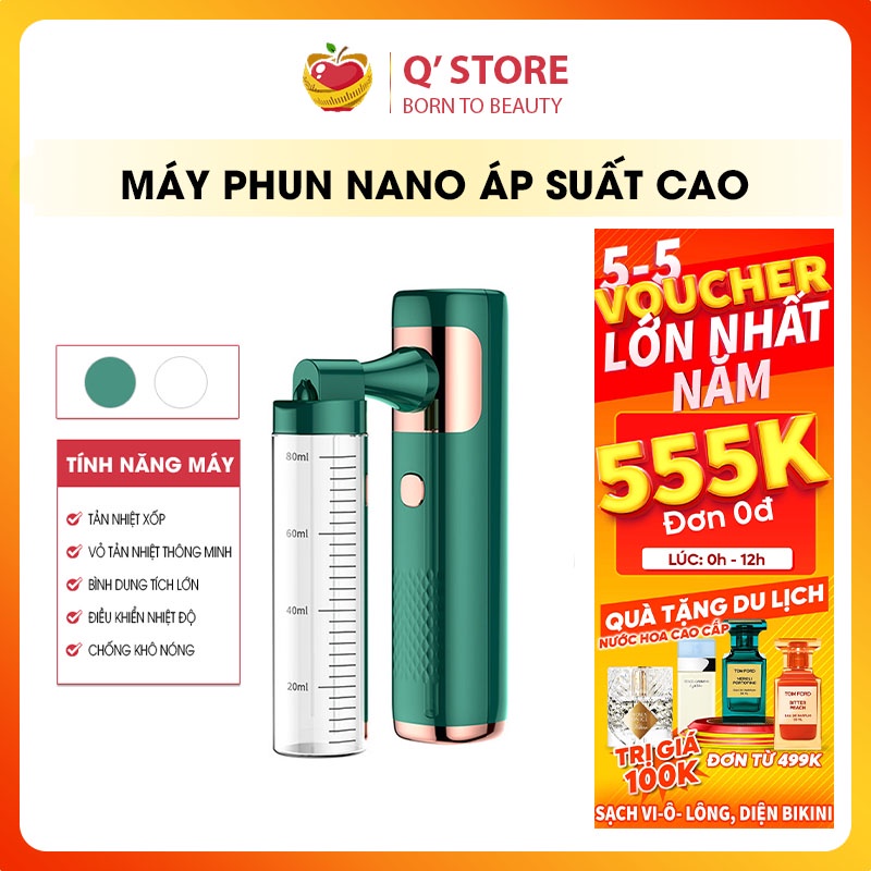 Máy Phun Nano HOT Máy Phun Sương Oxy Nano, Phun Áp Suất Cao Tinh Chất, Nước Hoa Hồng, Khoáng, Tinh Chất BH [12 TH]