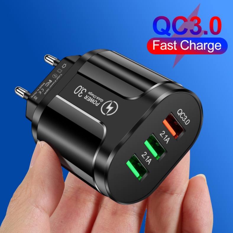 Củ Sạc Nhanh AR007 3USB 3A Tiêu Chuẩn Châu Âu Đốc Sạc Thông Minh Tiện Lợi An Toàn Cho Mọi Thiết Bị BH 12Th- BENTEX