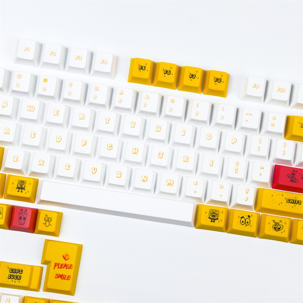 GMK Spongebob keycaps, 127 phím keycaps Cherry Profile DYE-SUB Cá nhân hóa GMK Keycaps cho bàn phím cơ