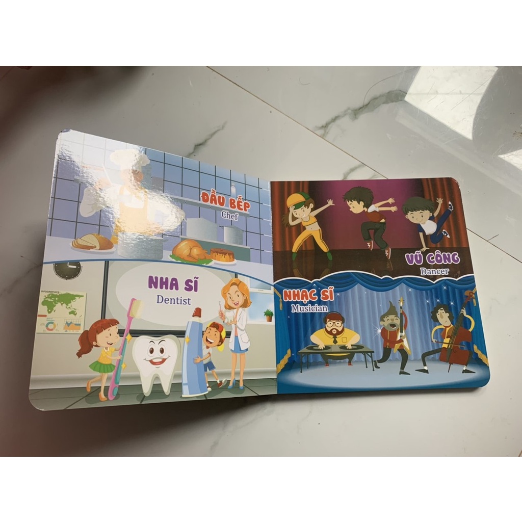Sách - Từ Điển Tiếng Anh Bằng Hình Cho Bé - (3 Cuốn) Song Ngữ Anh - Việt Chủ Đề: Đồ Dùng, Rau - Củ - Quả, Nghề Nghiệp
