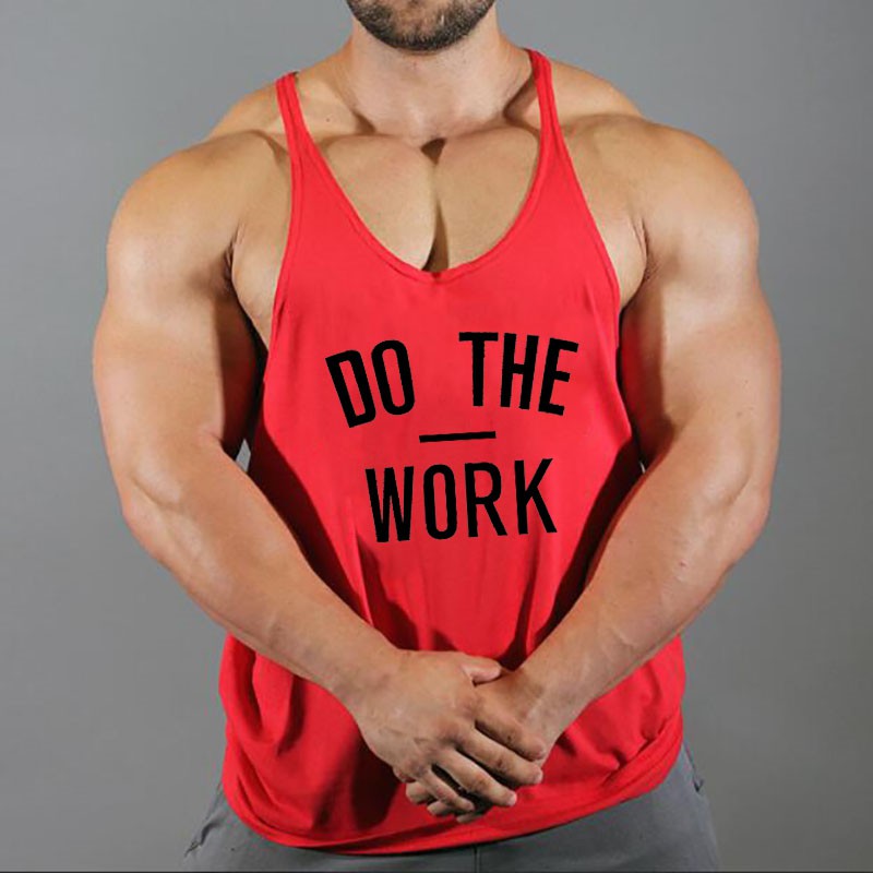 Áo thun 3 lỗ in chữ dùng tập thể thao