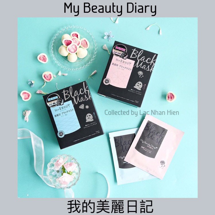 [Bill đài] NGUYÊN HỘP MẶT NẠ MY BEAUTY DIARY 05 MIẾNG ❤ MY BEAUTY DIARY BLACK PEARL TOTAL EFFECTS BLACK MASK