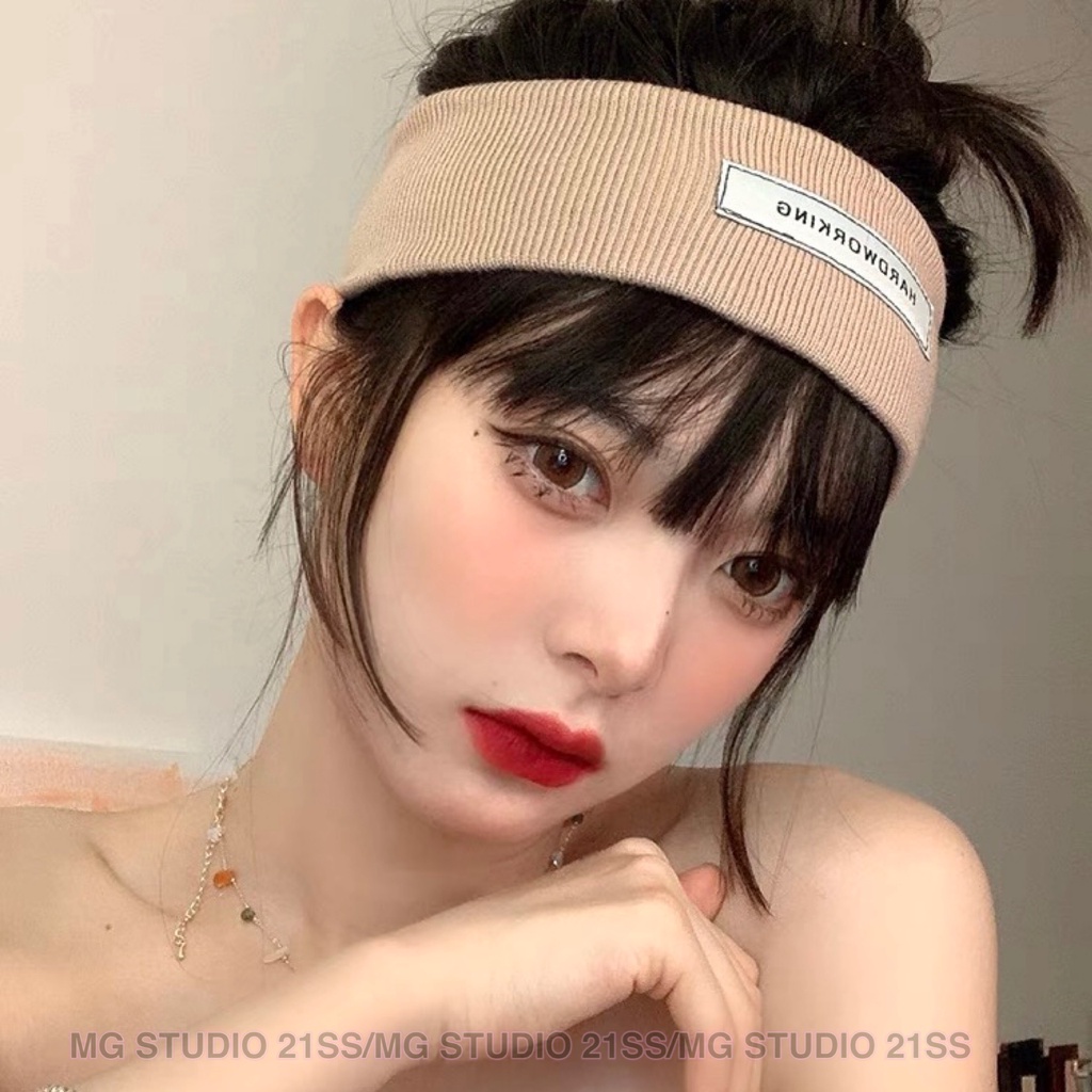 Băng Đô MG Studio Thêu Chữ HARDWORKING Đơn Giản Thời Trang