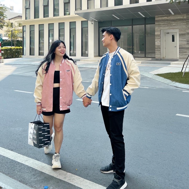 Bomber Jay nhung gân phối tay / Nam nữ unisex / Jaystoree