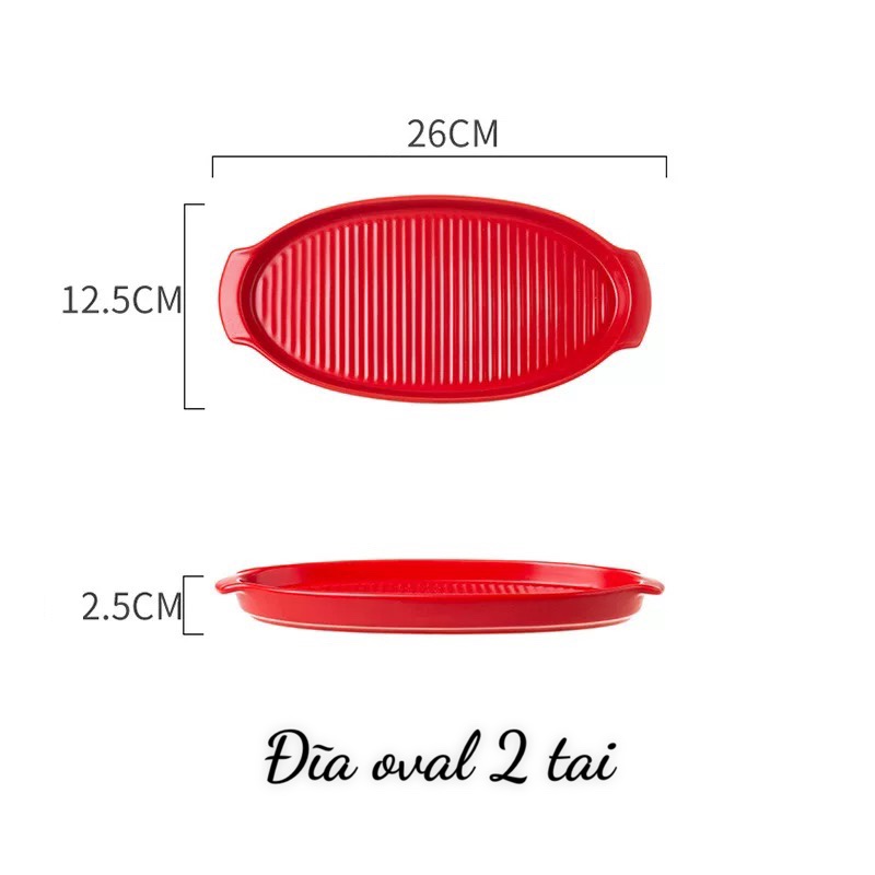 Đĩa gốm sứ decor kiểu dáng oval siêu đẹp mắt 26cm