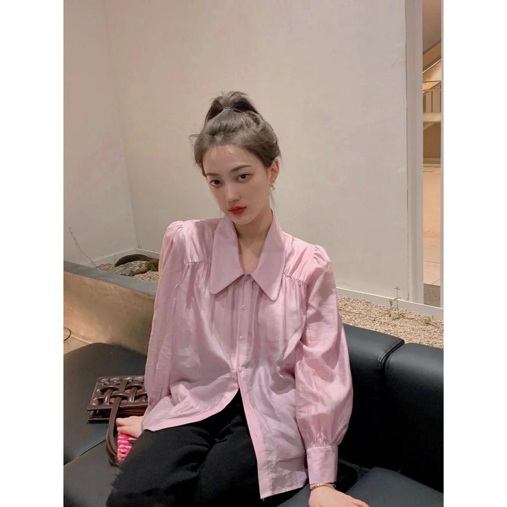 Áo Sơ Mi Tay Dài Màu Hồng Thời Trang Cho Nữ 61514 61514