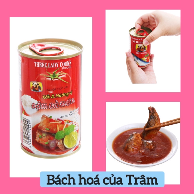 Cá hộp  ba cô gái xốt cà 155g- CÁ HỘP BA CÔ GÁI (sản phẩm của Thái Lan)-date 2024