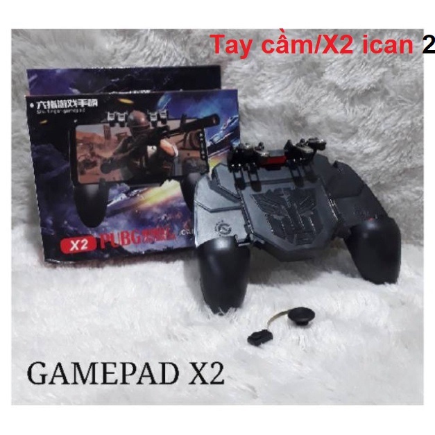 🆔Tay cầm chơi game điện thoại 5 in 1/X2 ican 2- kèm, nút bắn PUBG, ROS, Free Fire..chơi siêu nhậy Phụ kiện chơi game.