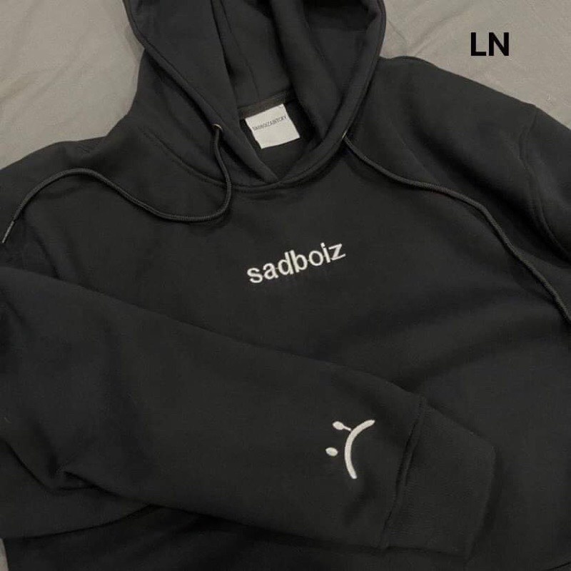 Áo Hoodie Nỉ Áo Sweater Unisex Thêu Chữ SadBoiz Form Rộng Có Mũ Dài Tay Freesize