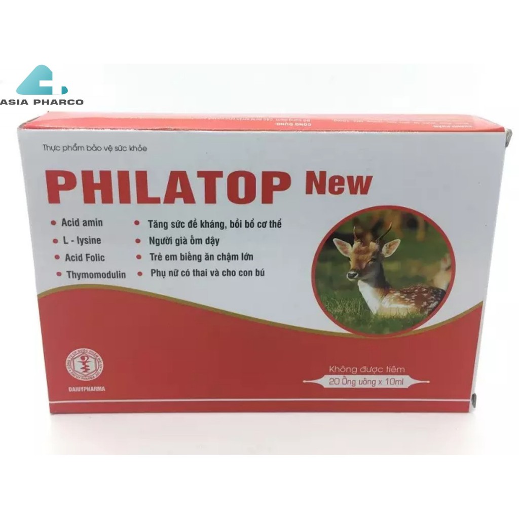 Philatop New Đại Uy ống nhựa, dùng cho trẻ biếng ăn chậm lớn (hộp 20 ống)