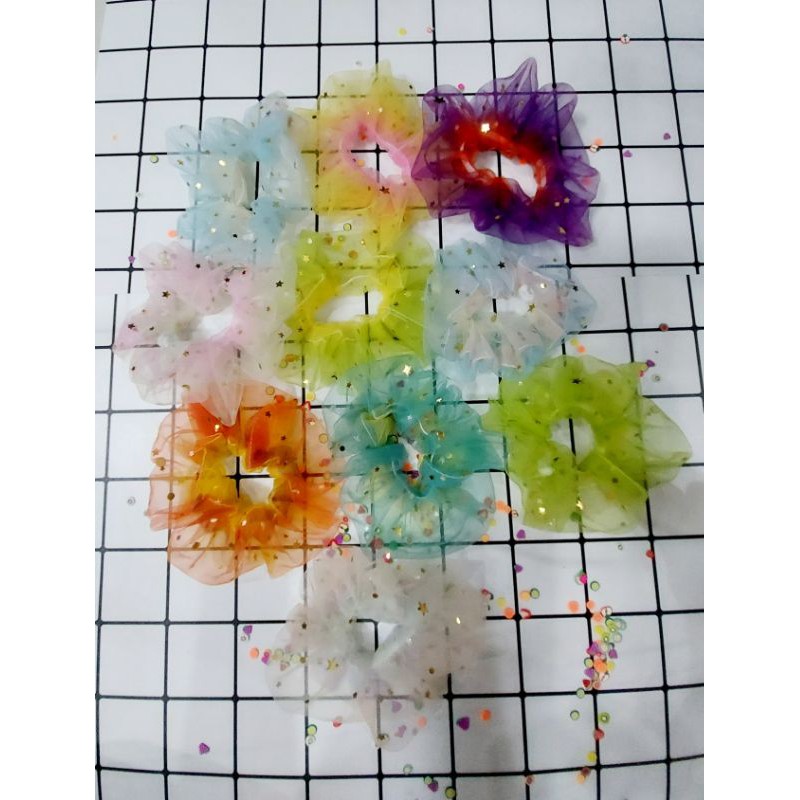 [Mua 1 Tặng 1] Scrunchie Dây Cột Tóc ánh sao bắt trend