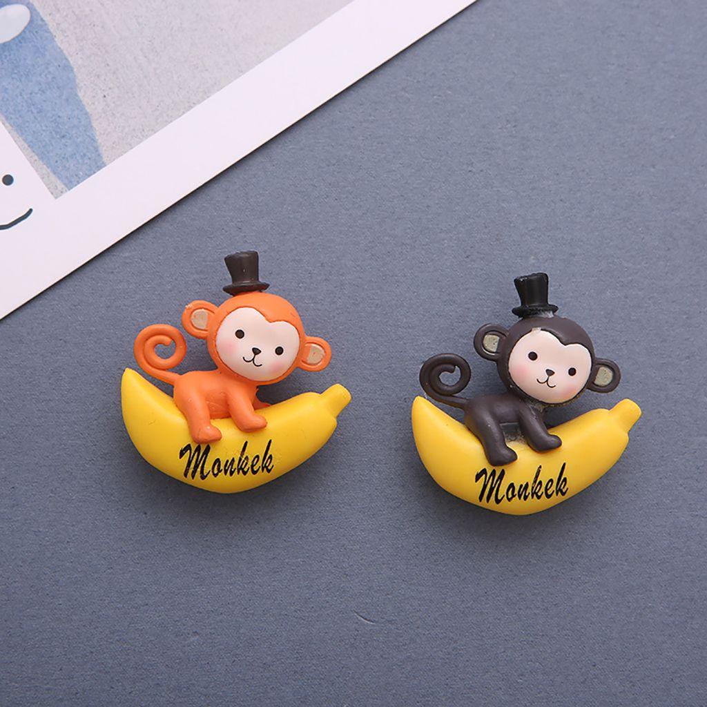 1 Cặp Tượng Khỉ Hoạt Hình Dễ Thương Trang Trí Tiểu Cảnh DIY