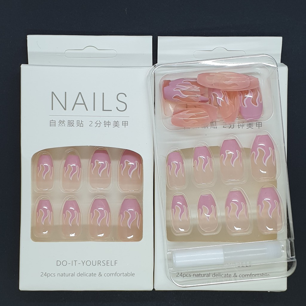 Bộ 24 móng tay giả phong cách Châu Âu  SẴN KEO DÁN