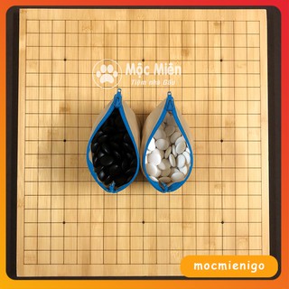 [Combo cờ vây CV05] - Bàn cờ gỗ tre 2cm và quân cờ Melamine 2 mặt
