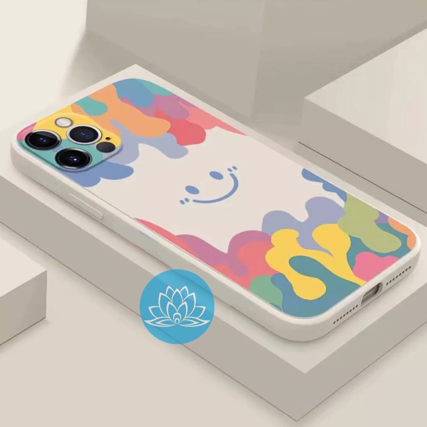 Ốp Lưng Iphone Cạnh Vuông Smile Màu Iphone5/5s/6/6plus/6s/6splus/7/7plus/8/8plus/x/xr/xs/11/12/pro/max/plus/promax - Sen