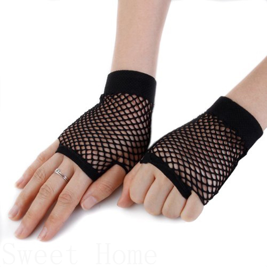 Găng Tay Hở Ngón Dạng Lưới Cho Nữ