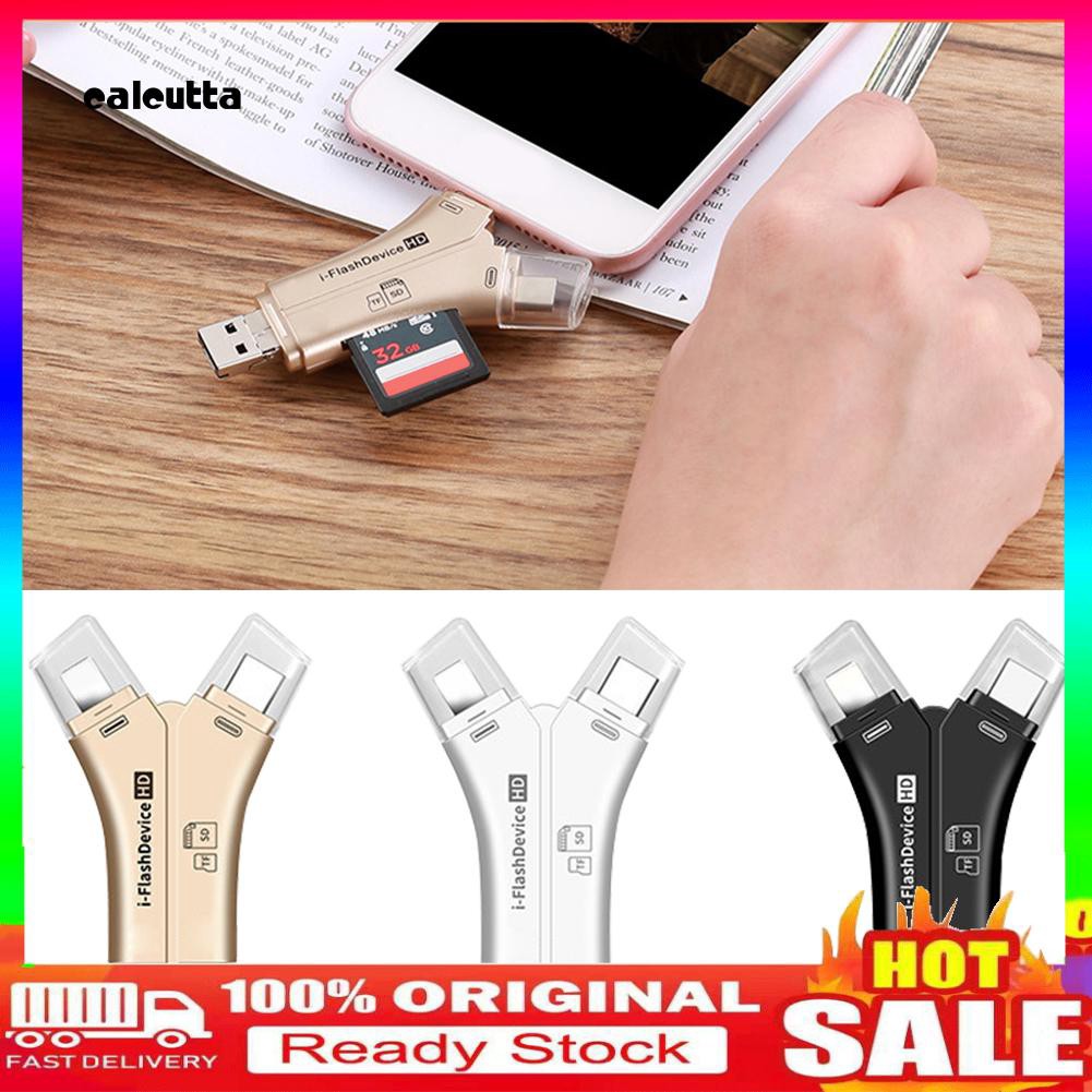 ★DC★Multifunctional 4 in 1 3.0 OTG TF SD Card Reader for PC iPhone Android Type-C