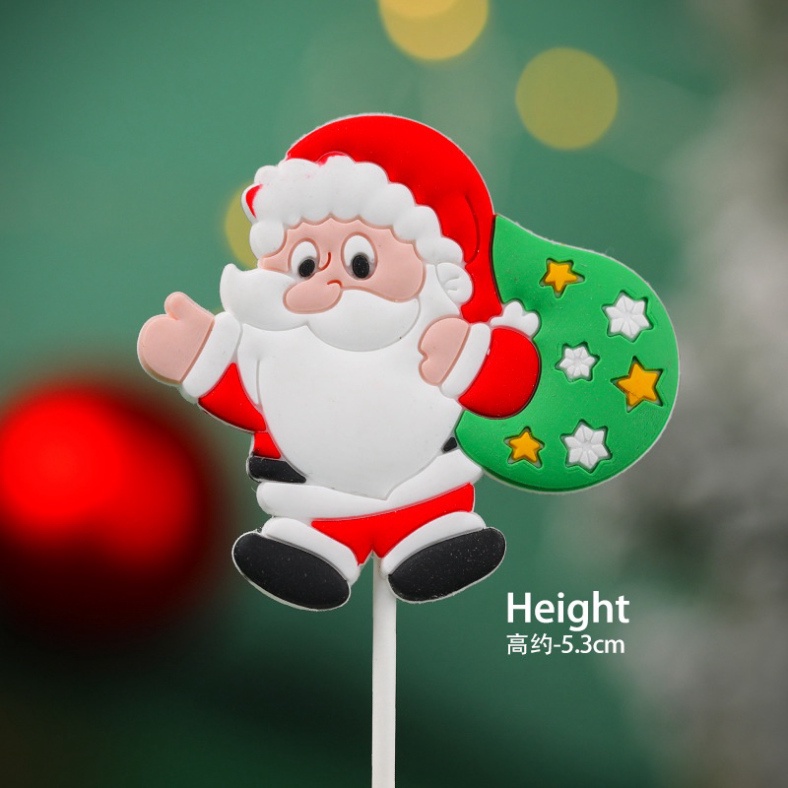 đồ trang trí giáng sinh [FREESHIP] que cắm ông già noel silicon siêu đẹp