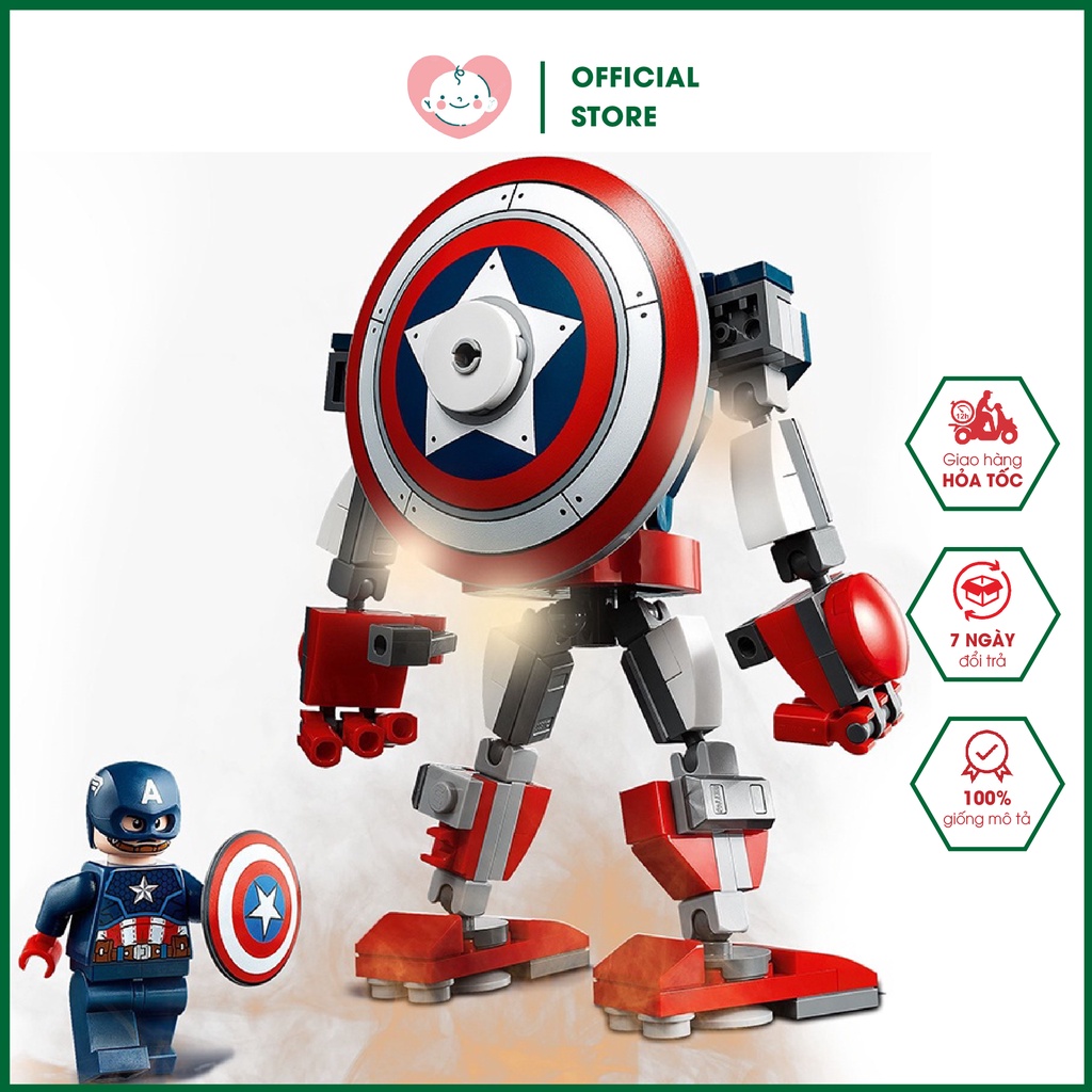 Đồ Chơi Mô Hình Lắp Ráp Đội Trưởng Mỹ Captain American Thông Minh Cho Bé