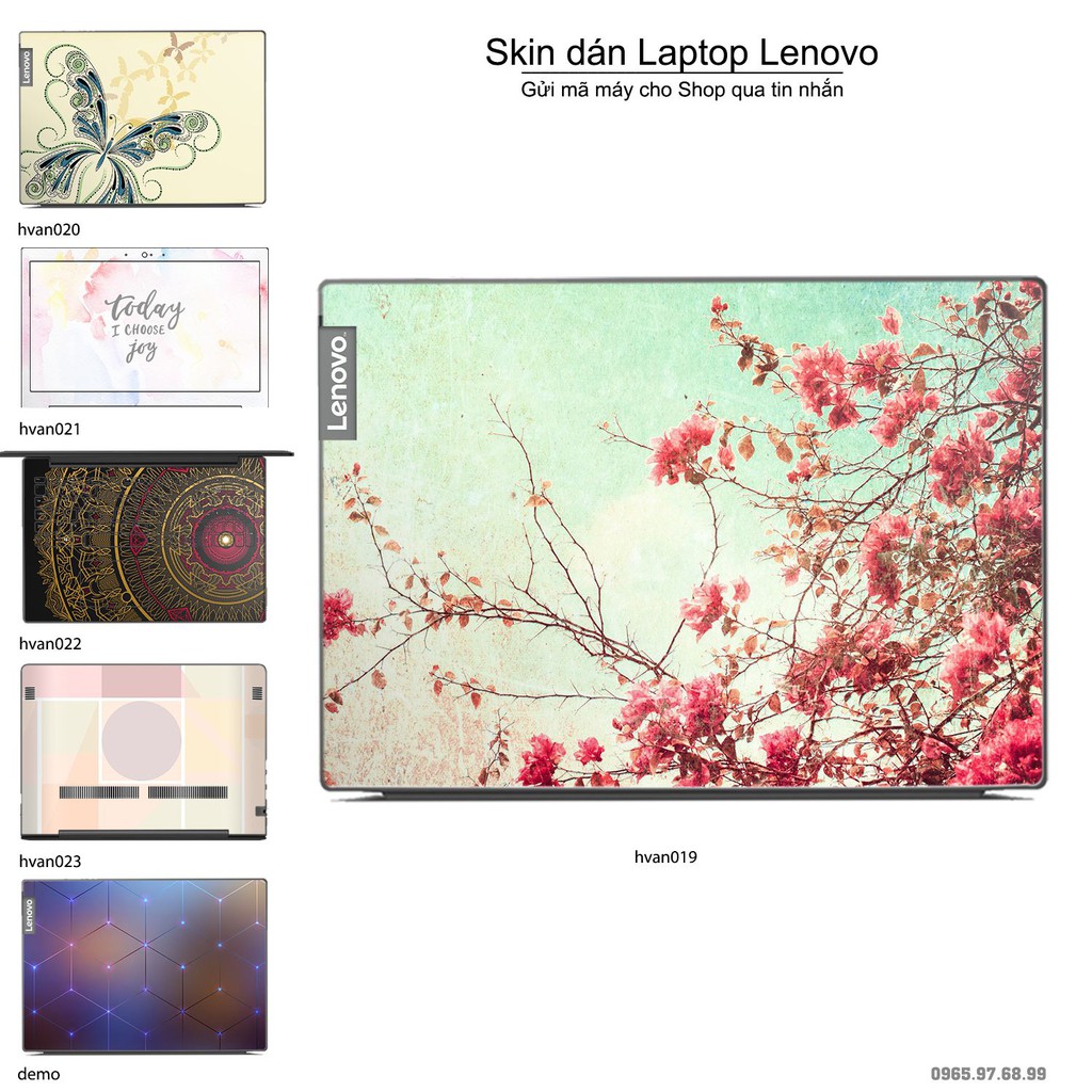 Skin dán Laptop Lenovo in hình Hoa văn nhiều mẫu 4 (inbox mã máy cho Shop)