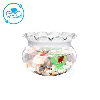 Hồ Cá Bể Cá Thuỷ Tinh Miệng Bèo Dáng Thấp B5 8 x 7  Cm Tặng Kèm Sỏi Và Rong Trang Trí