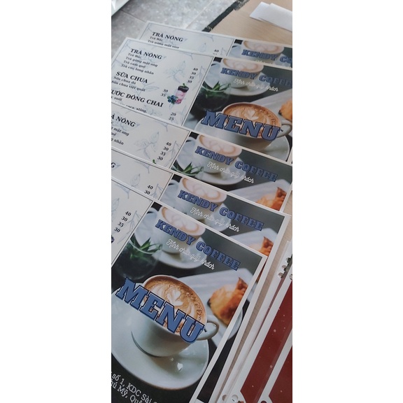 in màu tờ rơi vouher shop menu các kiểu