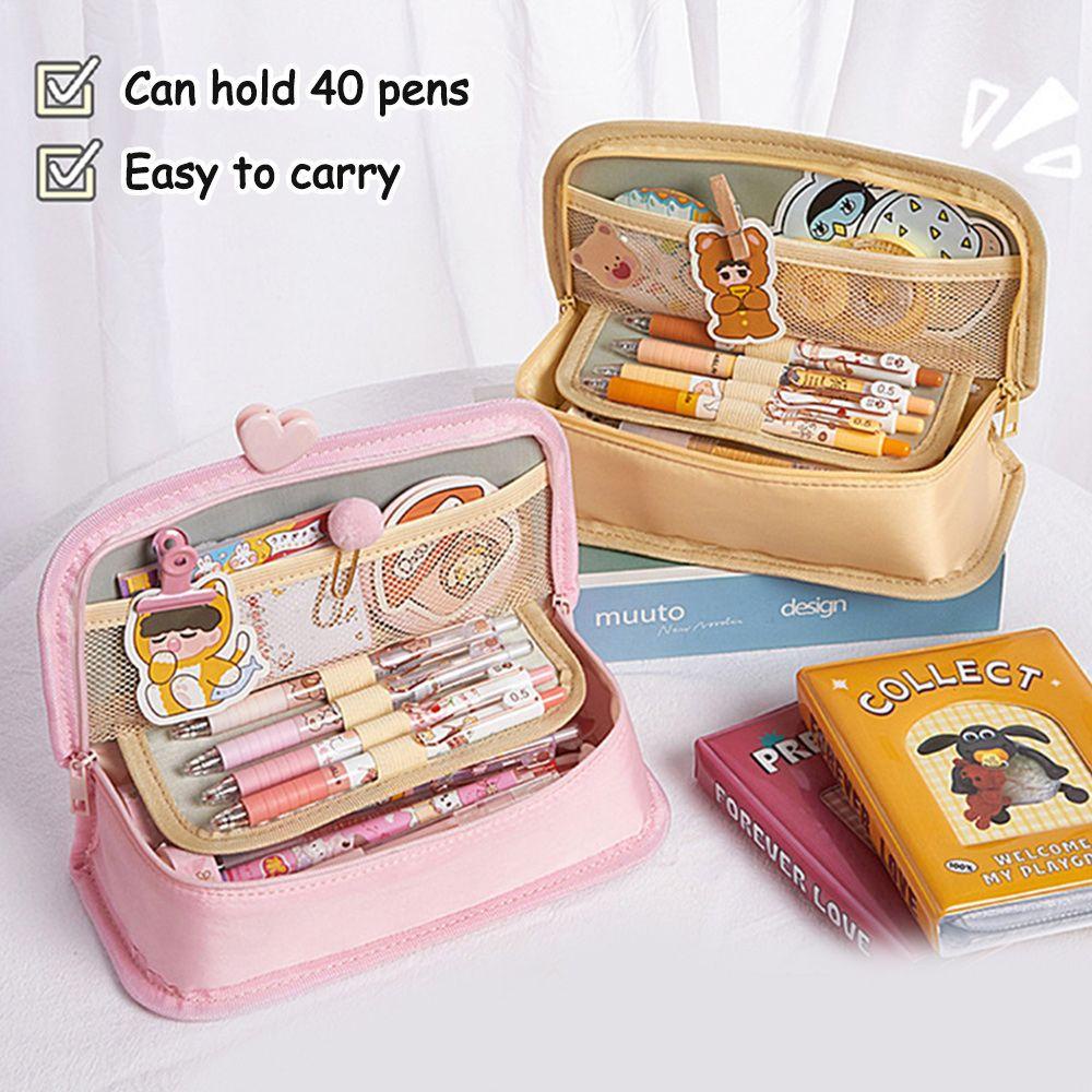 Bóp Viết Canvas Họa Tiết Cầu Vồng Dễ Thương