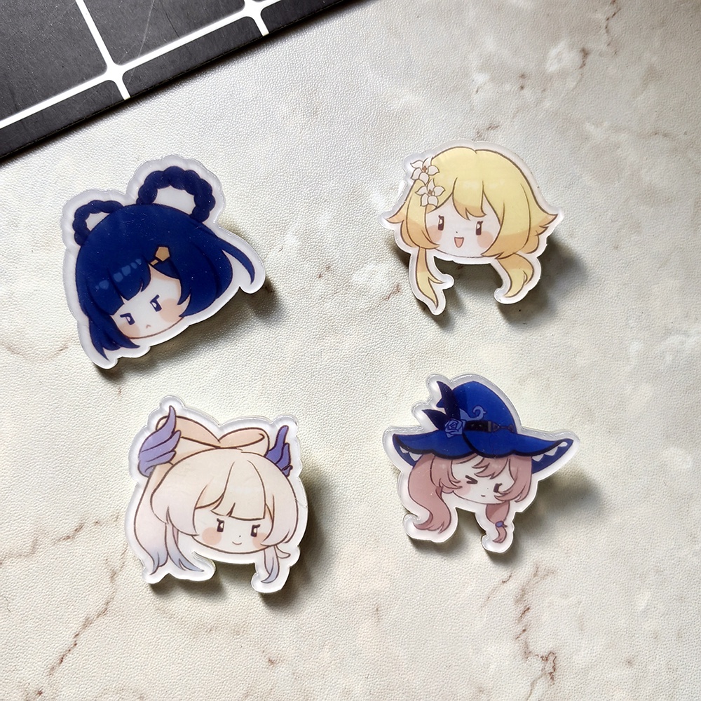 genshin Huy Hiệu Bằng Acrylic Hình Nhân Vật Hoạt Hình Anime